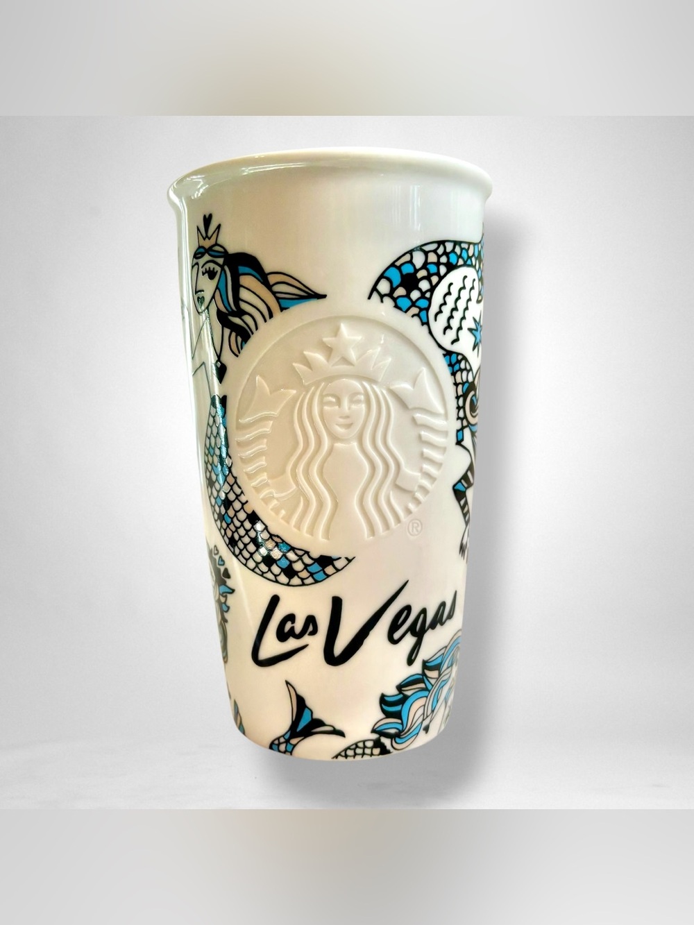 Starbucks Limited Edition Las Vegas 2015 Ceramic Travel Tumbler with Lid EUC